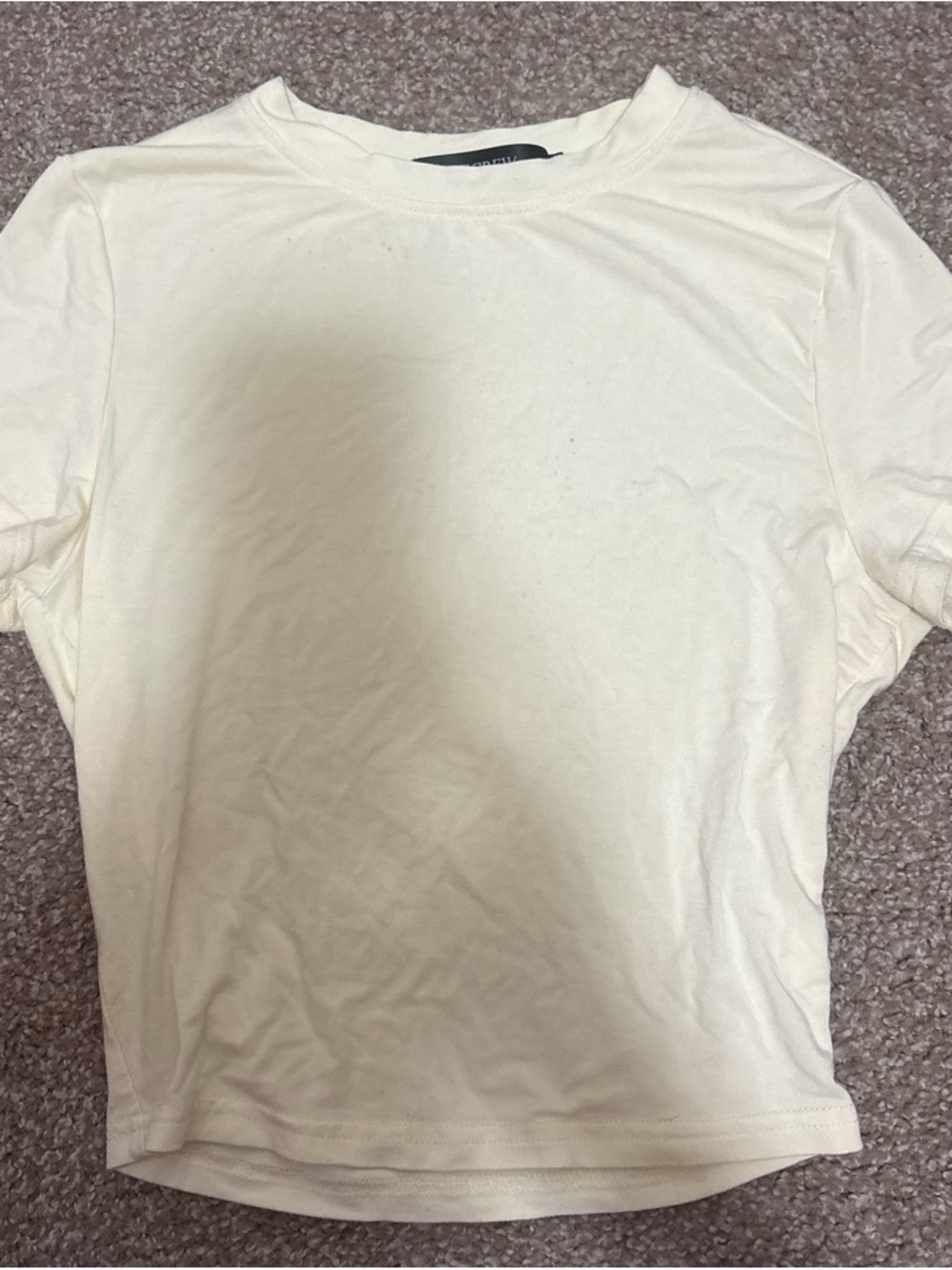 Women's Cream Short Sleeve Crewneck Top
